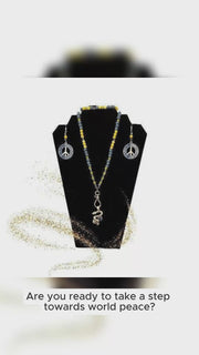 Tanzanite, Citrine & Lava Bead Necklace, Bracelet & Earring Set