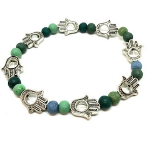 Hamsa & Gemstone Stretch Bracelet