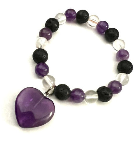 amethyst heart bracelet