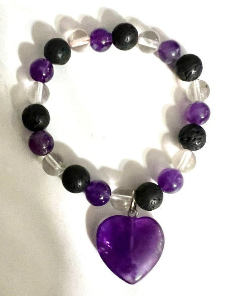 amethyst heart bracelet