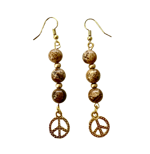 Picture Jasper Peace Earrings