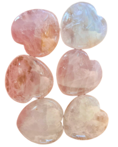 Rose Quartz Puffy Heart