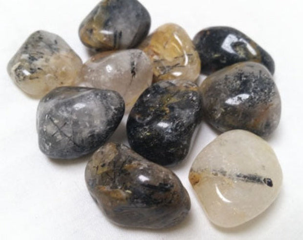 Tourmalated Quartz Tumbled Stone